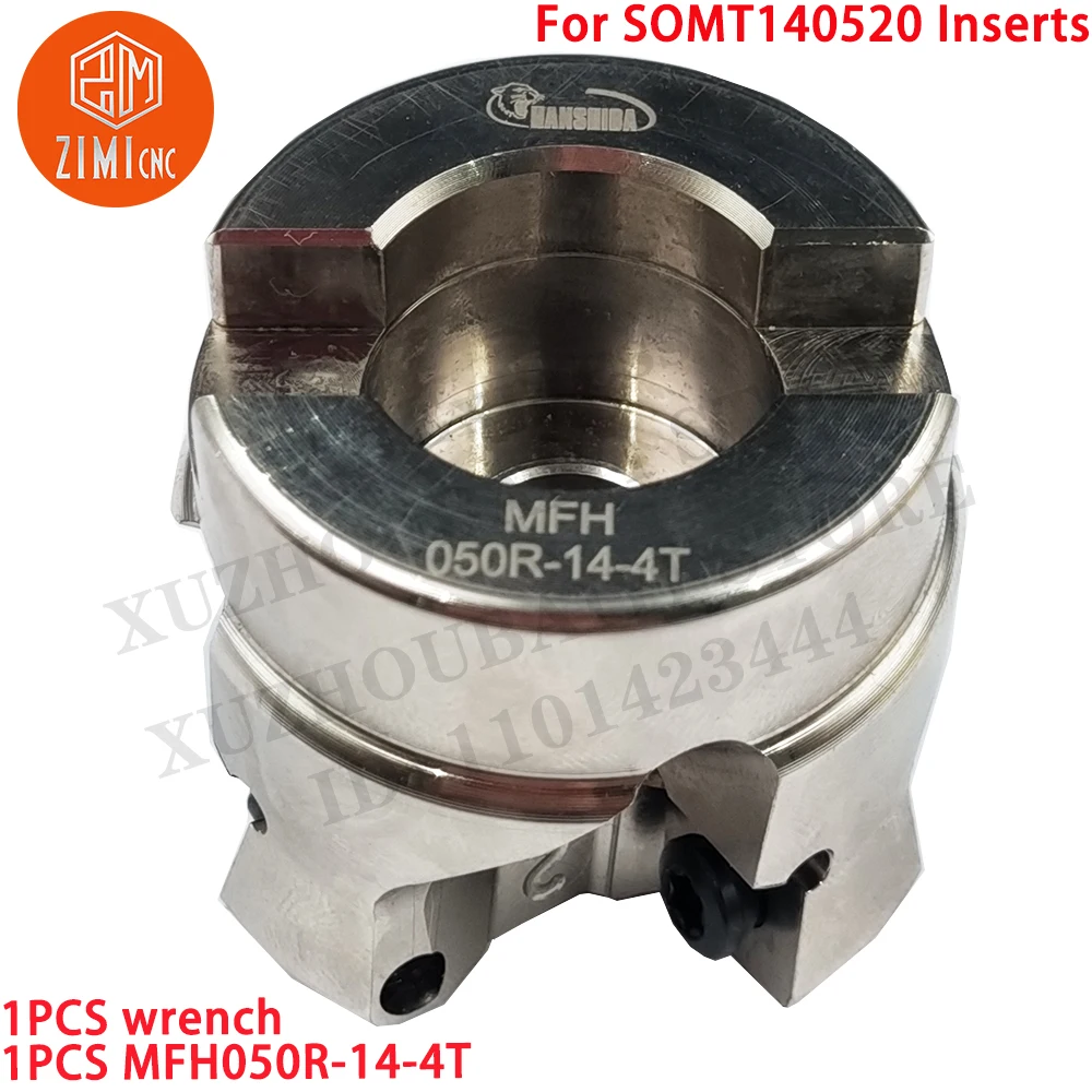 1PCS MFH050R-14-4T Face Milling Cutter Milling Tool For SOMT140520 Inserts CNC Tool Carbide Milling inserts MFH050R + 1PC wrench