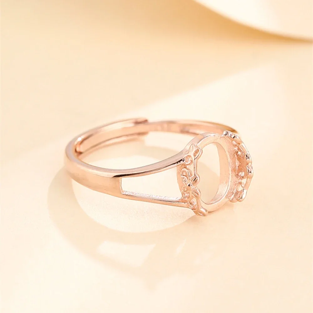 925 Silver Adjustable Ring Base for 7x9mm/8x10mm/10x14mm/13x18mm/9x9mm/12x12mm Oval or Round Cabochons