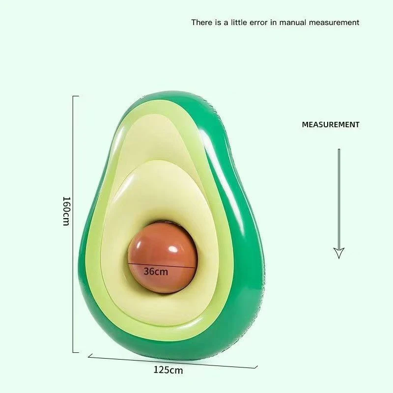 Giocattoli gonfiabili del letto di galleggiamento dell'avocado di fila di galleggiamento dell'acqua per adulti del pallone da spiaggia del PVC di fila di galleggiamento dell'avocado