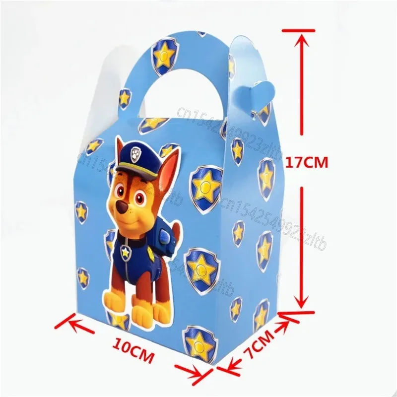 Caja de papel desechable de la patrulla canina para niños, suministros de decoración de dibujos animados, Chase Skye, regalos de cumpleaños, 1 Juego