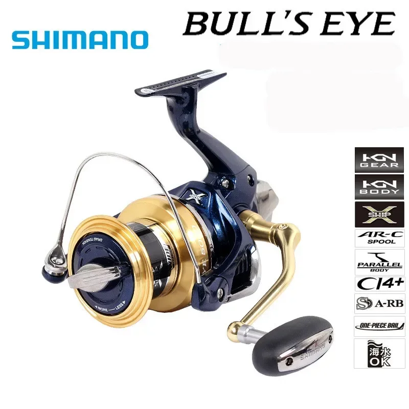 

Shimano NEW Original BULL'SEYE 5050 5080 9120 9100 Fresh Saltwater Spinning Reel Fishing Reel Long Casting Fishing Reel