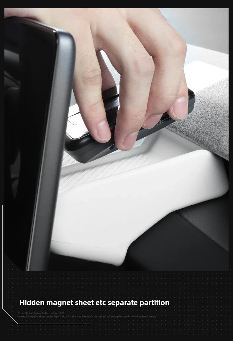 Für Tesla Model 3 Y YL Juniper Highland 2025 2026 Armaturenbrett-Aufbewahrungsbox Zentraler Bildschirm-Organizer Hintere Ablage ETC Taschentuchhalter – Detail 8