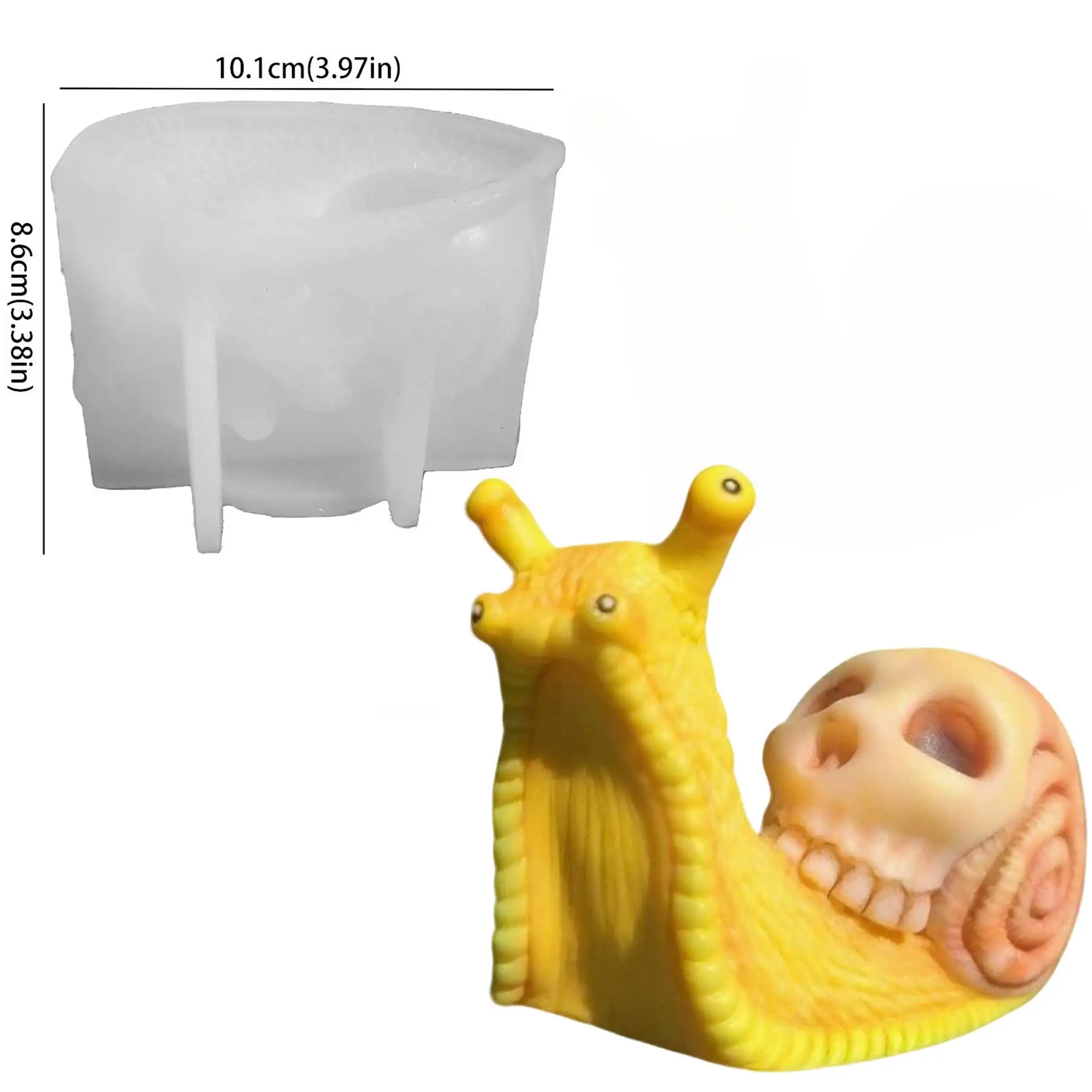 

Halloween 3D Skull Snail Aromatherapy Candle Silicone Mold Halloween DIY Monster Snail Plaster Ornaments
