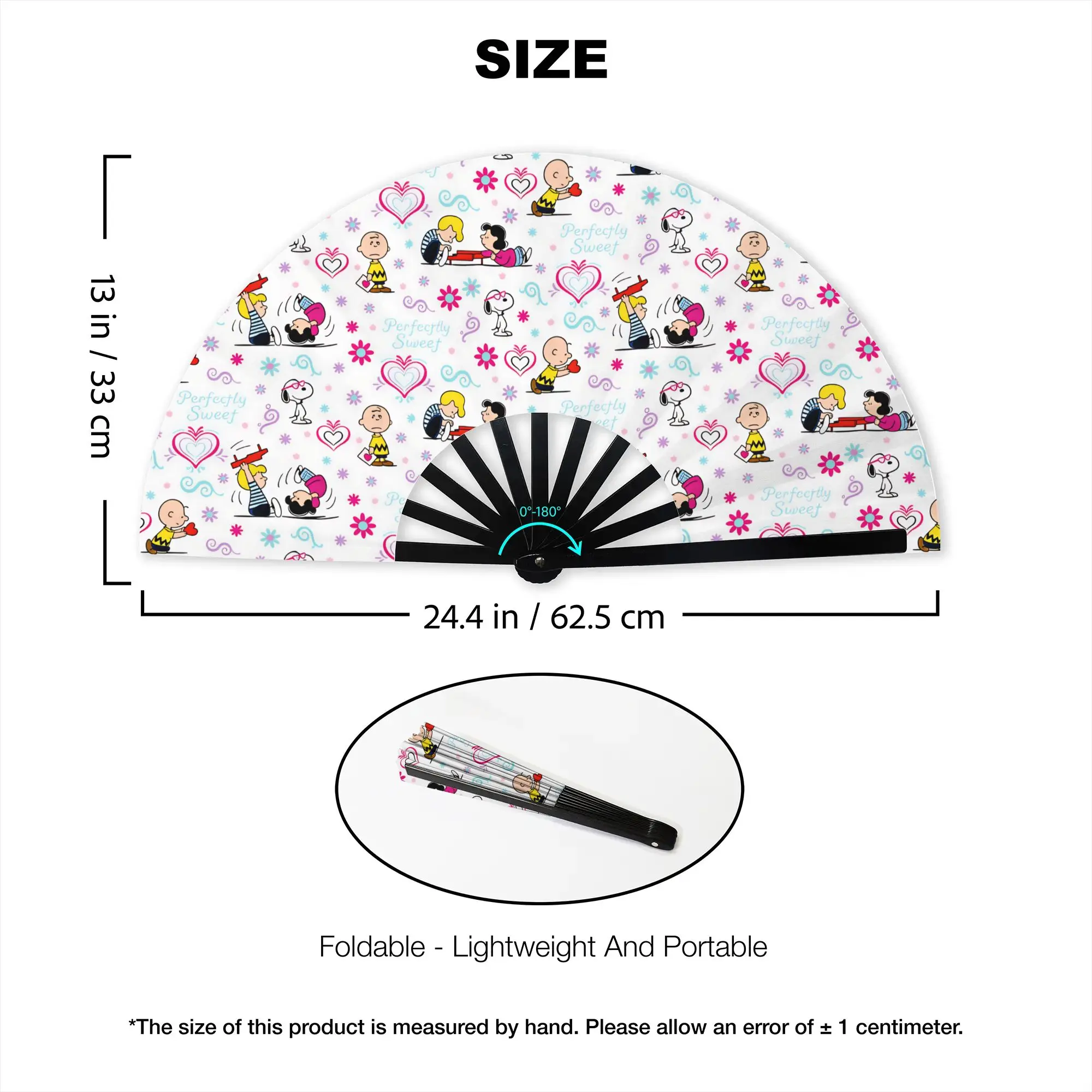Snoopy Woodstock Cartoon Beagle Folding Hand Fan  Polyester Fabric Fan Funny Summer Accessory Decorative Fans view 3