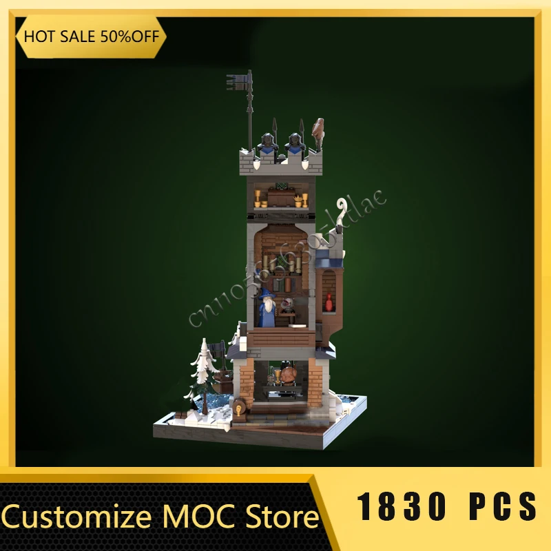 1830 PCS Medieval Fortress Model Moc Building Bricks Tilted Fortress Castle Modular DIY Sets Assembly Blocks Toys Christmas Gift