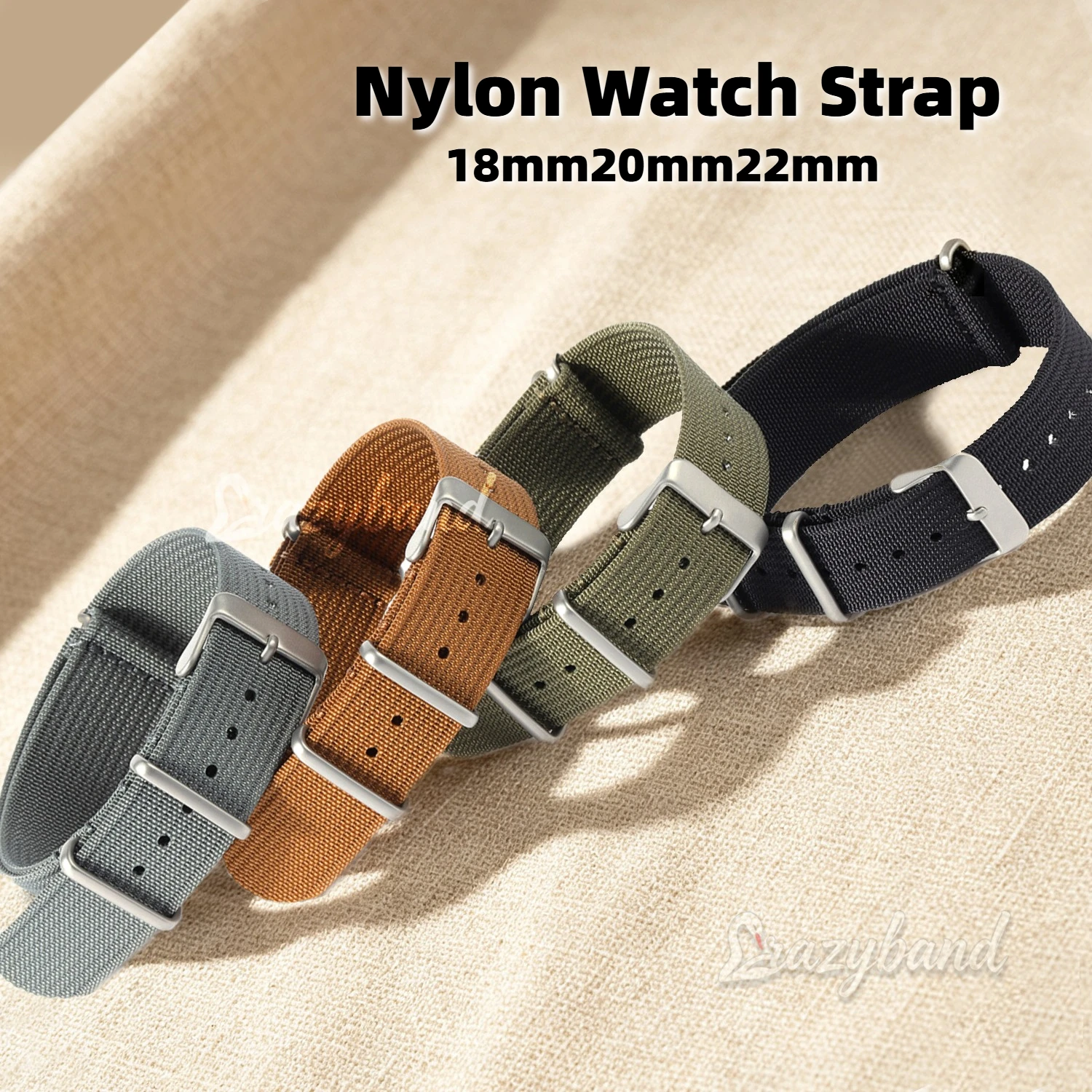 Nylon-Uhrenarmband 18mm 20mm 22mm Universelles Canvas-Armband für Herren und Damen Gewebtes Sport-Armband Ersatz-Uhrenband