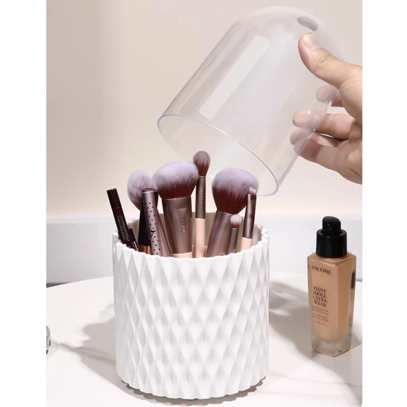 Rotating Makeup Brush Storage Tube Brush Bucket Storage Rack Desktop Storage Box  Dressing Table Cosmetics Pen Holder