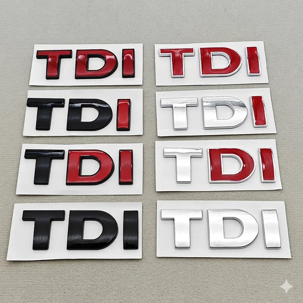 Emblema 3D ABS preto com logotipo TDI para porta-malas de carro, para VW Passat, Jetta, Touareg, Tiguan, Touran, Golf 4, 5, 6, Caddy, adesivo TDI, acessórios.