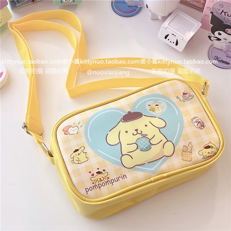 Sanrio cinnamoroll my melody kuromi-Bolso cruzado de PU para niñas, bolso de hombro de dibujos animados de gran capacidad, pequeño cambio