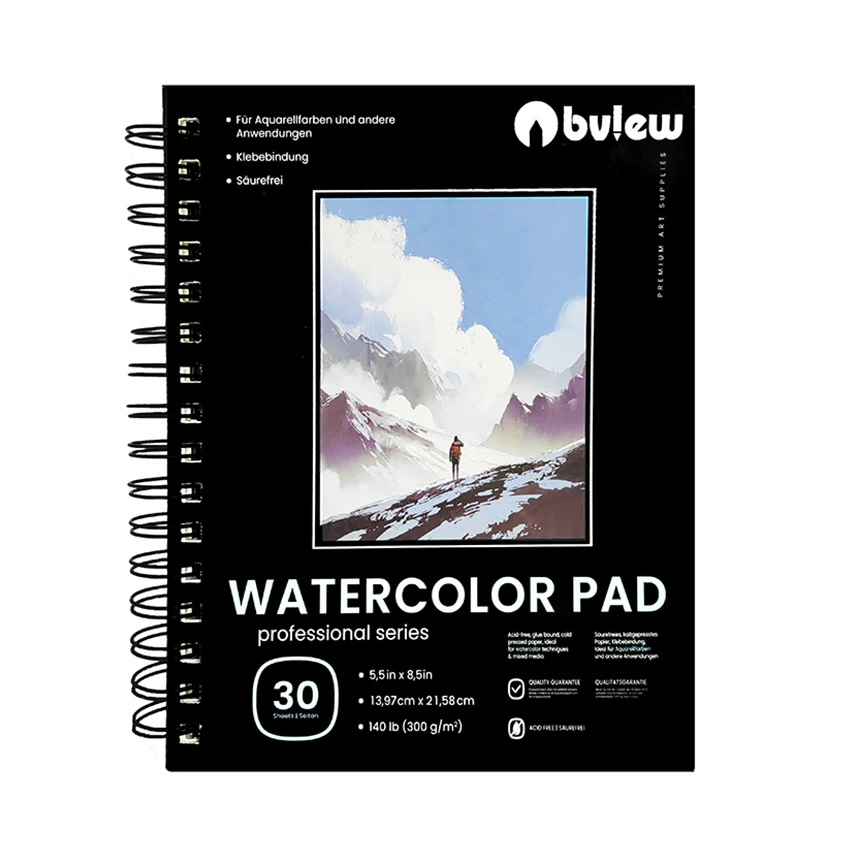 Bview Art Ready To Ship 5.5*8.5 Inch Watercolor Pad For Artist