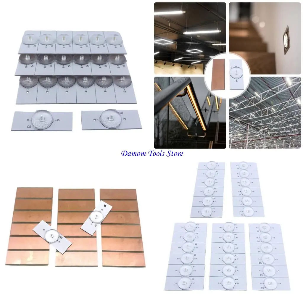 57BE 30Pcs LED Beads Aluminum Base 3V Lamp Beads With Optical Len Fliter For 32-65 Inch LED Backlight Repair