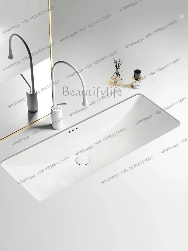 bathroom accessories set Large size under-counter basin with washboard square deepened ceramic bathroom embedded face wash