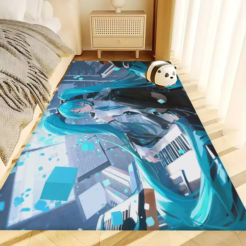 H-Hatsune Miku Anime Hallway Carpet Washable Non-Slip Living Room Sofa Chairs Area Mat Kitchen Doormat Area Rug