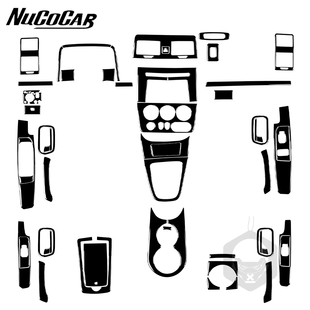 Juego de Adhesivos Interiores para Automóvil Hummer H3 2006-2010 en Negro Piano: Palanca de Cambios, Salida de Aire, Elevador de Ventanas, Manija de Puerta, Portavasos