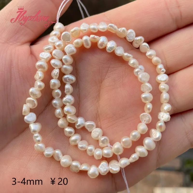 3-4.5mm Natural Freshwater Pearl Irregular Loose Stone Beads For Jewelry Making DIY Necklace Bracelet Earring 14.5\