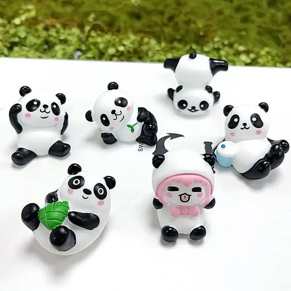 Cute Artificial Giant Panda Figurines Miniatures Mini DIY Ornament Fairy Ggarden Gnome Home Decoration Microscopic Landscape