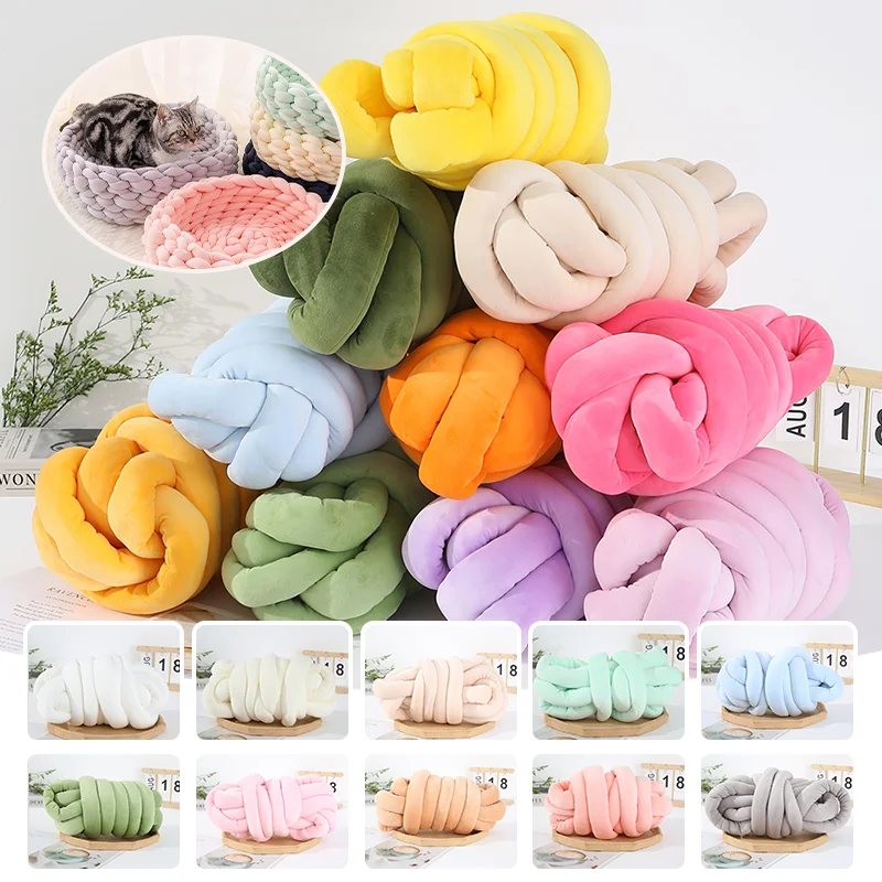 1KG/10m Super Chunky Crystal Velvet Strip Yarn Soft Thick Knitting Yarn DIY Handmade for Knit Pillow Cat Nest Infant Bed Rail