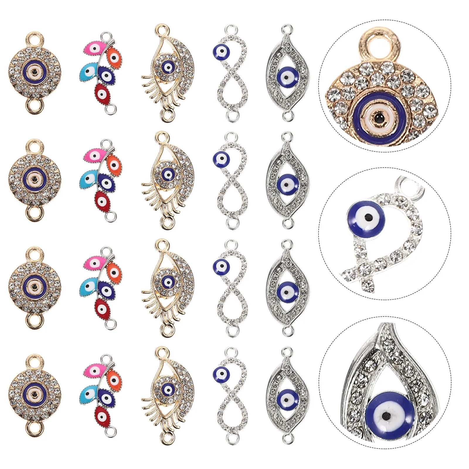 

22Pcs Skin Safe Zinc Alloy Evil Eye Charms DIY Jewelry Making Findings for Necklace Bracelet Earring Crafting Hanging Evil Eye