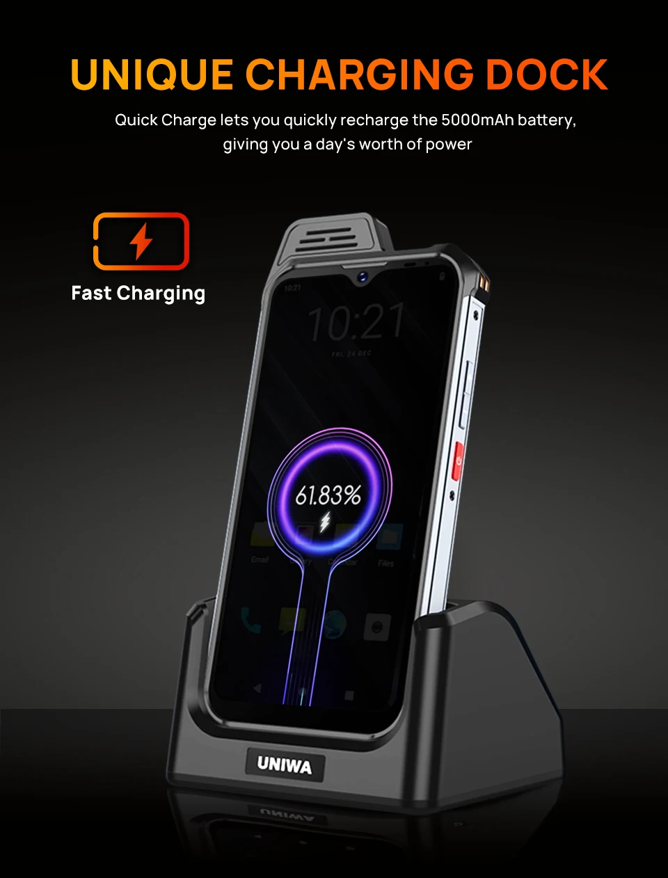 UNIWA W888 MT6765 Helio P35 Octa Core 4GB+64GB ATEX Explosion IP68 Smartphone Andriod11 6.3“ HD Screen 5000mAh NFC Mobile Phone