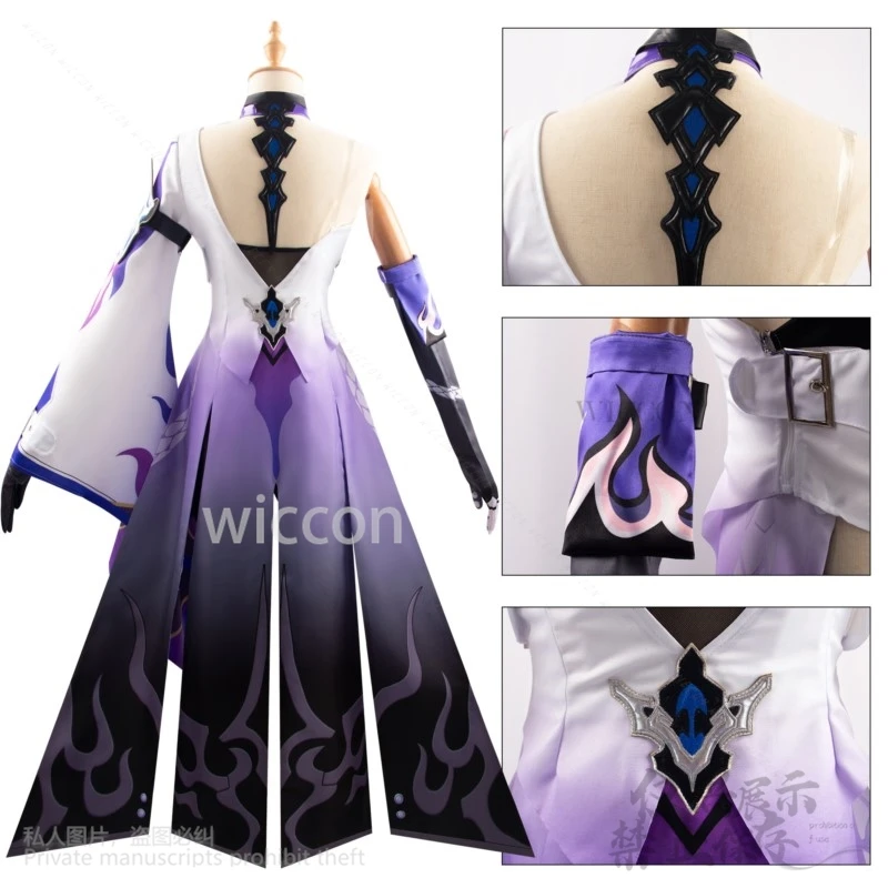 Acheron Cosplay Anime Game Honkai Star Rail Kostuum Sexy Uniform Jurk Pruik Schoenen Volledige Set Vrouwen Rollenspel Halloween Aangepast