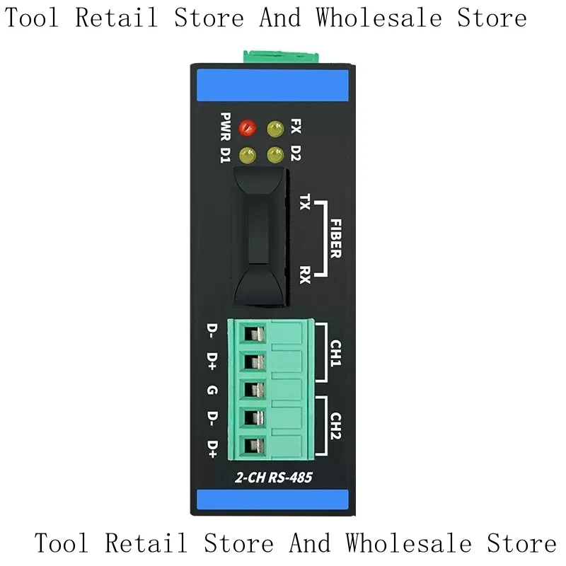 Industrial-Grade 2-Channel RS-485 Transceiver, 485 To Optical Converter, DC12V/24V Power Supply, DIN Rail