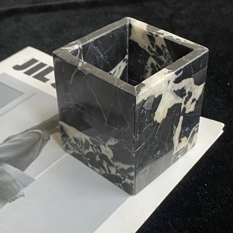 Luxury Natural Stone Calacatta Viola Violet Marble Onyx Holder Cups Candle Jars with soybean wax Vessels Container Home Decor