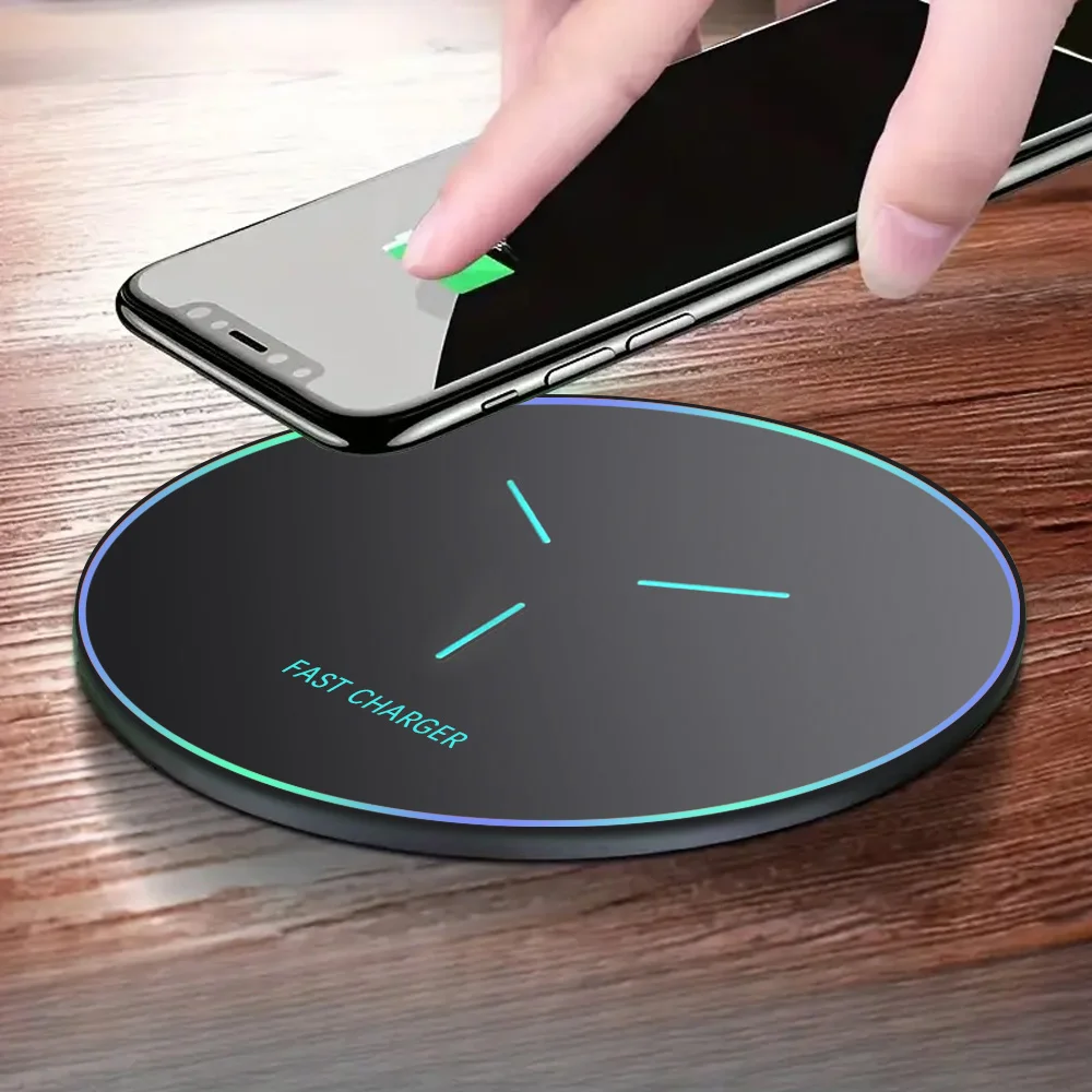 Wireless Charger Pad Type C Portable Induction Fast Charging Pad for IPhone 17,16,15,14 Samsung Xiaomi QI Wireless Charger