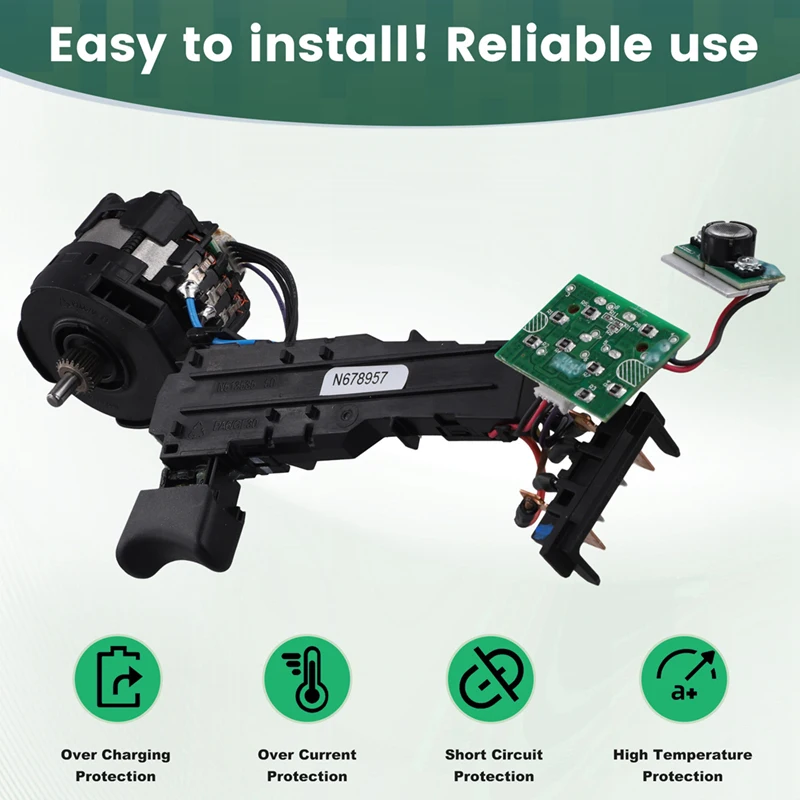 AD23-Запчасти для инструментов для машины постоянного тока 18 В 20 В для Dewalt N 438606   Двигатель и переключатель для дрели/драйвера/ударной дрели DCD796 DCD791