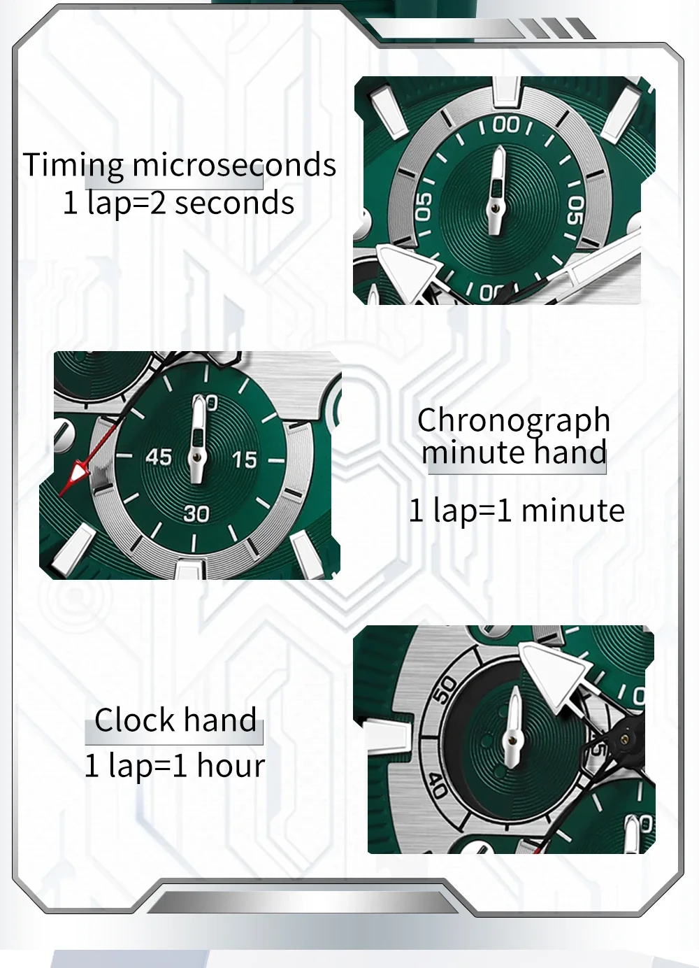 OFNS-reloj de cuarzo para hombre, cronógrafo de negocios con esfera pequeña de seis Pines, multifuncional, resistente al agua, 8024