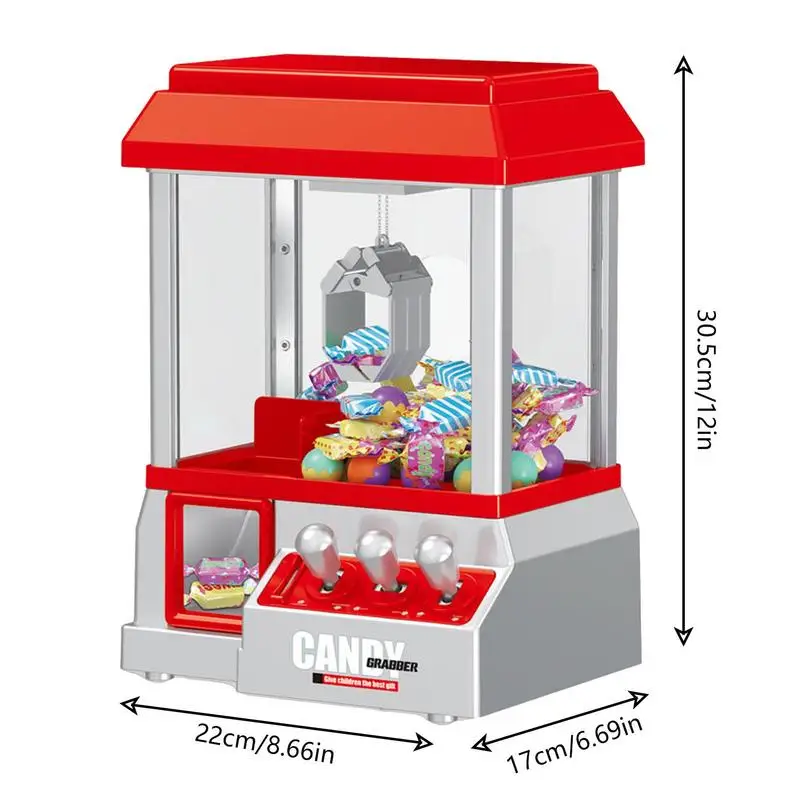 Mini Klauw Machine Miniatuur Snoep Grabber Voor Kinderen Cool Fun Mini Candy Grabber Prijs Dispenser Automaat Speelgoed Met 24-spel Munten