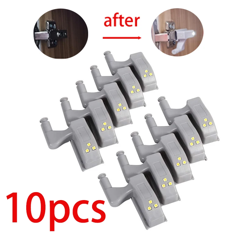 1-10pcs LED Inner Hinge Lamp  Under Cabinet Lights Wardrobe Cupboard Sensor Lights Bedroom Kitchen Closet Night Lamp