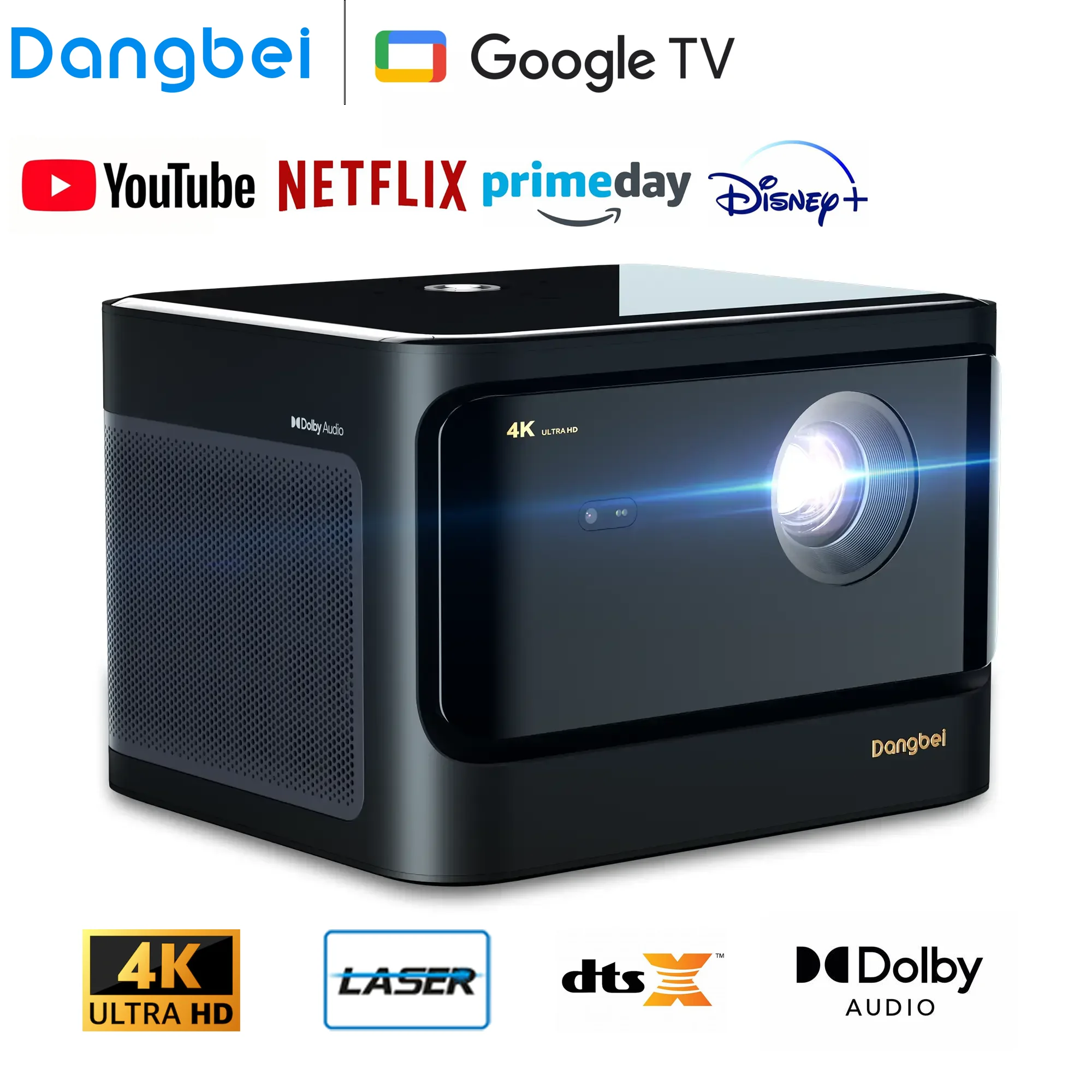 Dangbei DBOX02 (Mars Pro 2) UHD True 4K Netflix 2450 Lumens Smart Video Projector Google TV Laser Projector