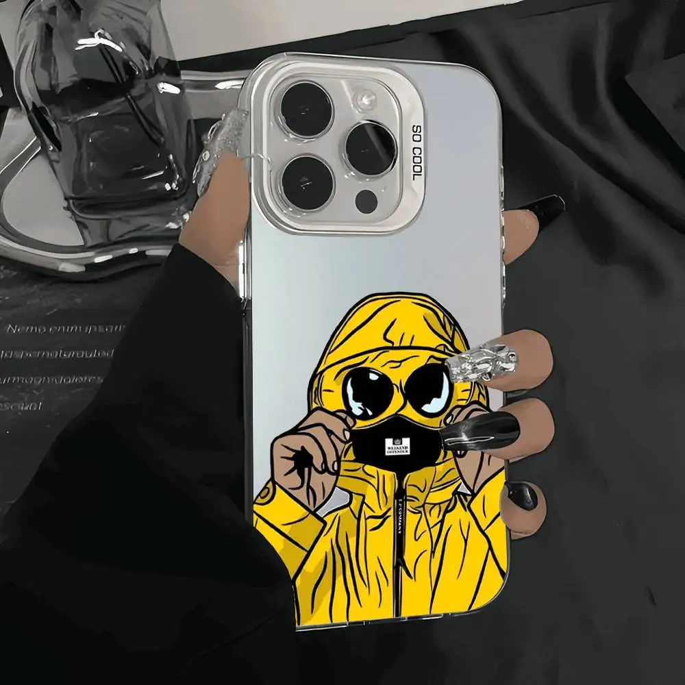 Funda de teléfono con personaje enmascarado para iPhone 16 15 14 13 12 11 Pro Max X XR XSMAX 8 7 Plus, cubierta mate a prueba de golpes trasera anticaída