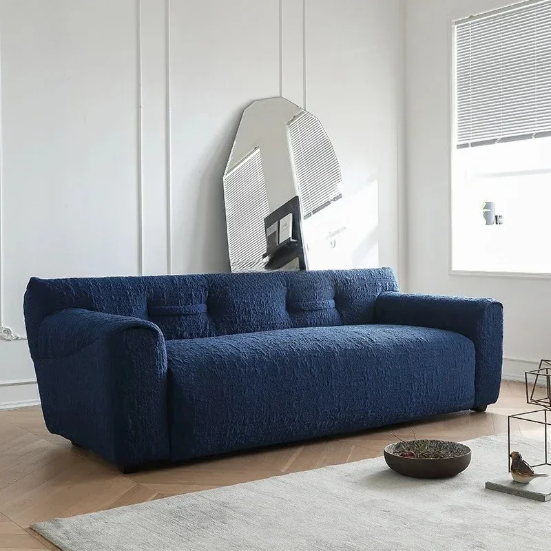 Modern simple small apartment living room dirt-resistant three-person fabric sofa