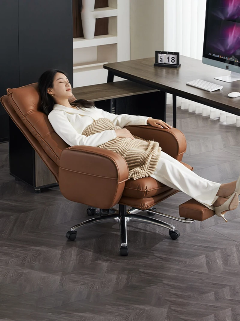 Luxurious Design Office Chair Leather Lounge Recliner Computer Boss Office Chair Meeting Sillas De Oficina Office Furniture LVOC