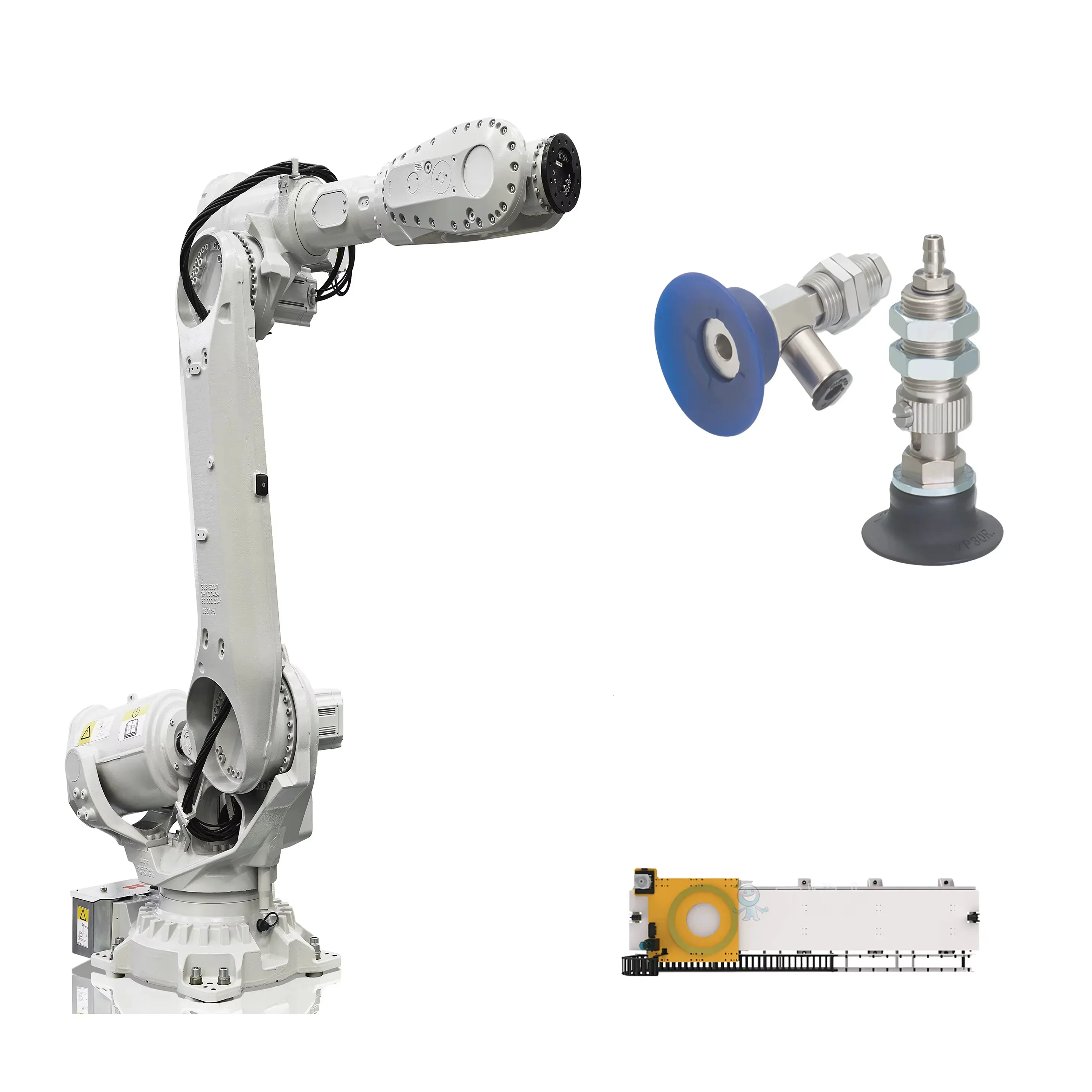 Producto original Marca PISCO Ventosa de vacío básica con YASKAWA KUKA Ro-bot para manipular apilamiento en plantas de alimentos