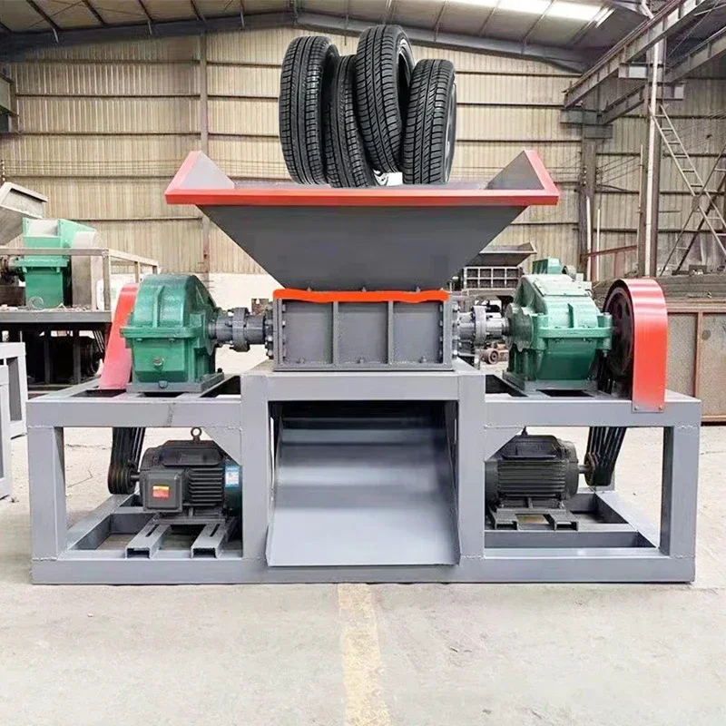 Waste Tire Shredding Machines Best Recycling Project Automatic Truck Tyre Rubber Plastic Recycling 2 Shaft Shredding Machine