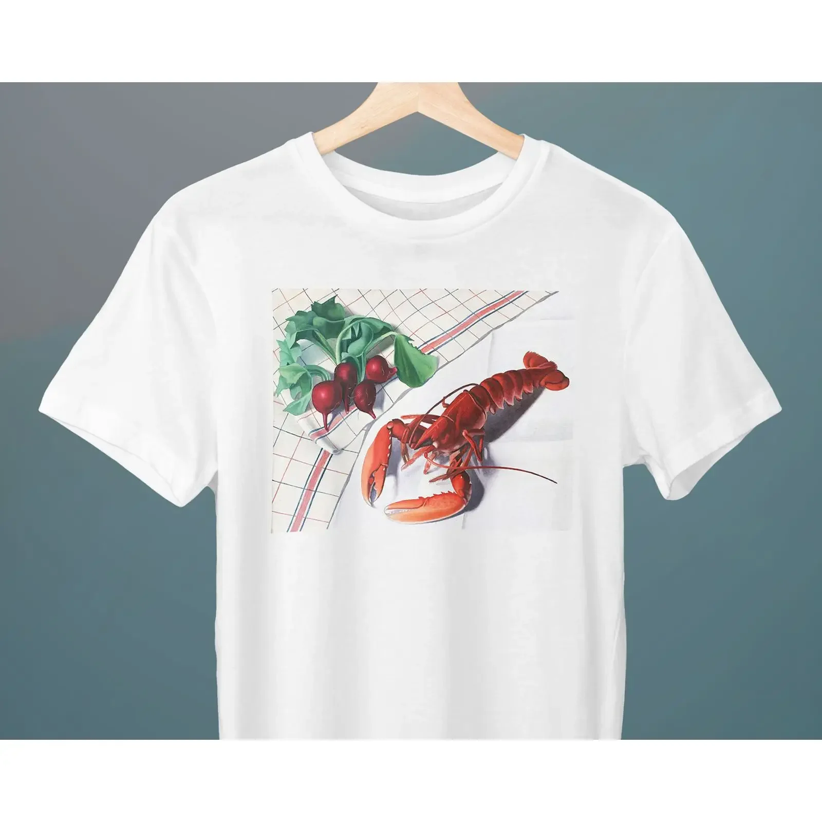 Still life with Lobster and Radishes Cagnaccio di San Pietro T Shirt Art Magic Realism vintage Washed Breathable Versatile Soft