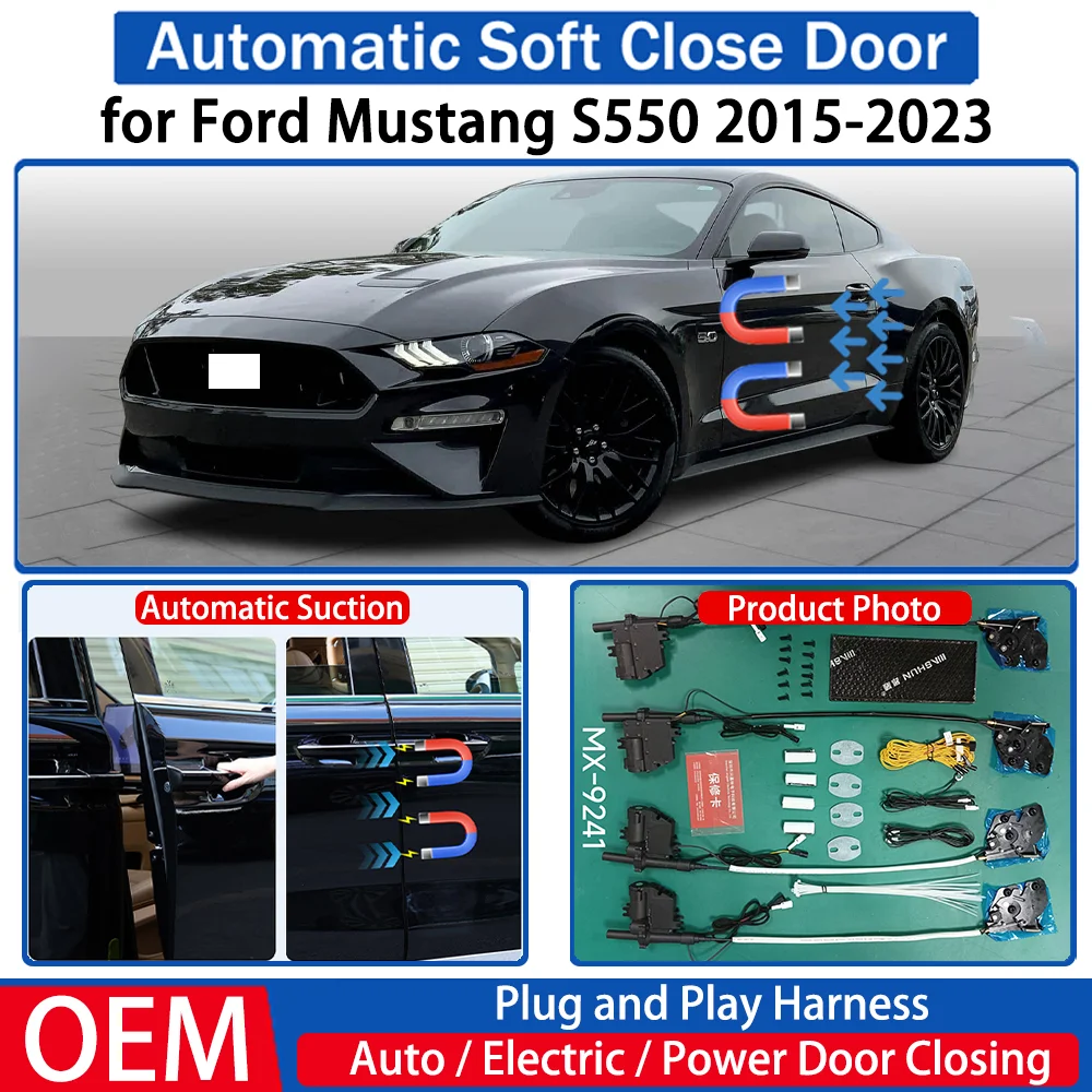 

for Ford Mustang S550 2015-2023 Car OEM Automatic Soft Close Door Electric Suction Kit Auto Power Closing System Plug＆play