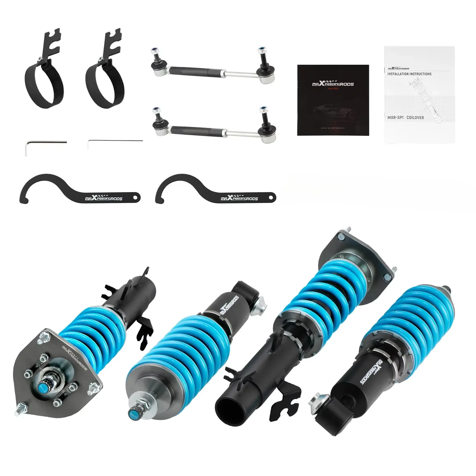 MaXpeedingrods Gewindefahrwerk 24-Wege-Dämpfersatz für Mini Clubman R55 Cooper D 2007–2014