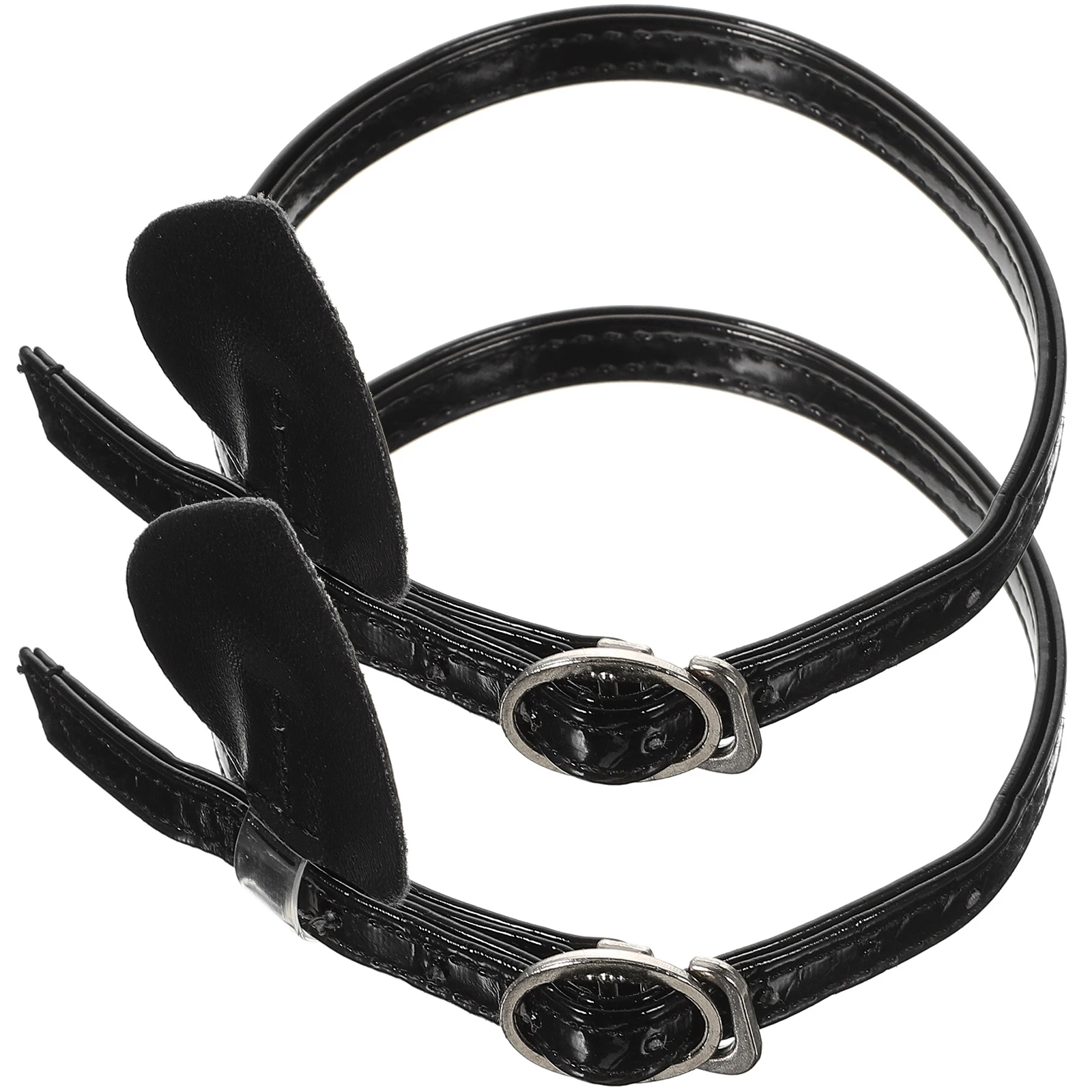 Cadarços elásticos com fivela para mulheres, sapatos de salto alto, material pu, durável, anti-desbotamento, cordas de sapato