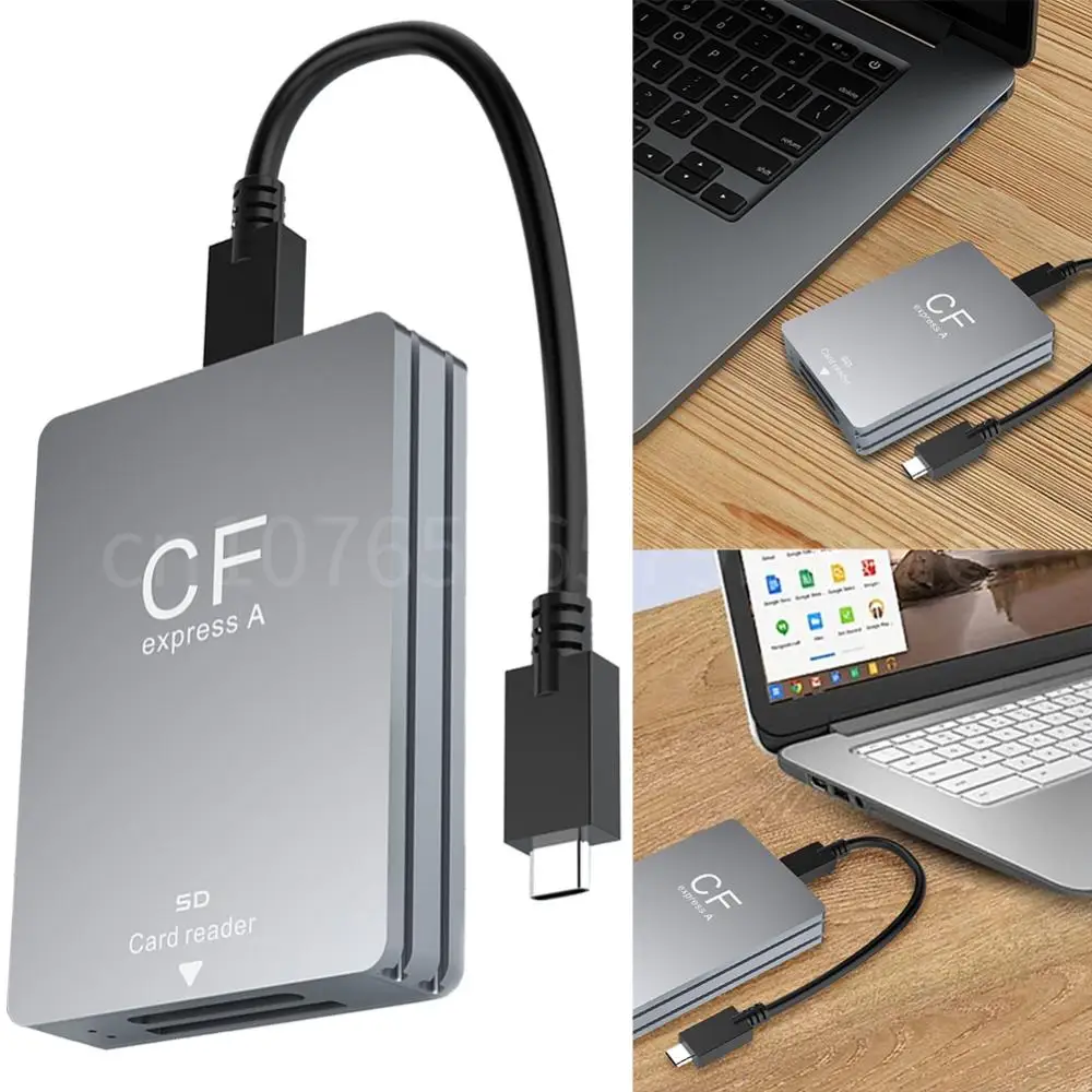 

Адаптер для чтения карт памяти CFexpress Type A SD 2 в 1 с кабелем USB C к USB C/A, поддержка Android/Windows/OS для зеркальных фотокамер