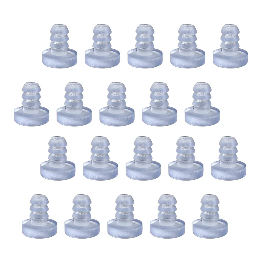 100pcs Anti Collision Bumpers Clear Embedded Stem Rubber Spacers For Cabinet Door Furniture Table Desktop Protection Noise