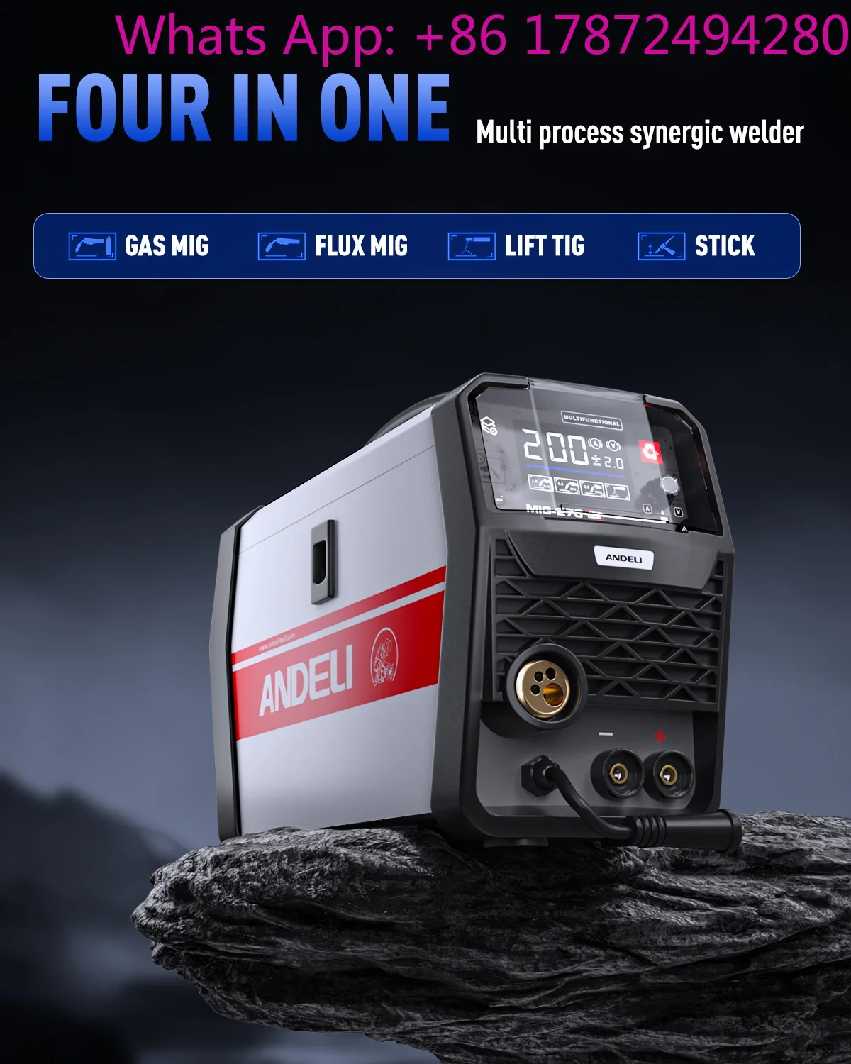 MIG-270 4 in 1 110V 220V MULTI PROCESS SYNERGIC WELDER  MIG WITH GAS , FLUX MIG LIFT TIG  MMA
