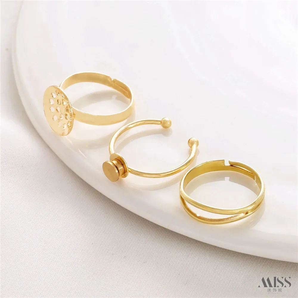 14K Gold-wrapped Rotatable Windmill Ring Shower Head Winding Ring Holder DIY Live Adjustable Ring Accessories
