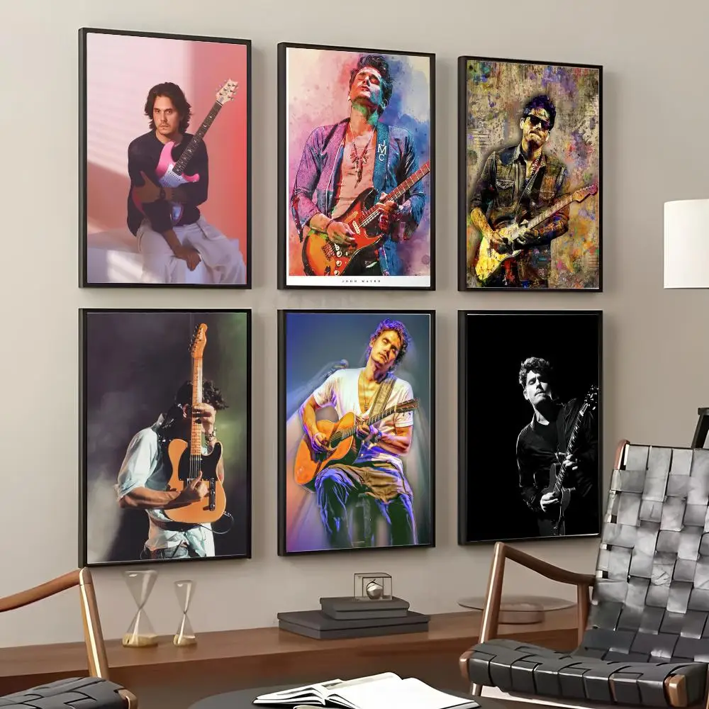 J-John Mayer Singer  Painting Calligraphy Cotton Canvas Wall Art Poster Quality Decor Painting for Home Decor