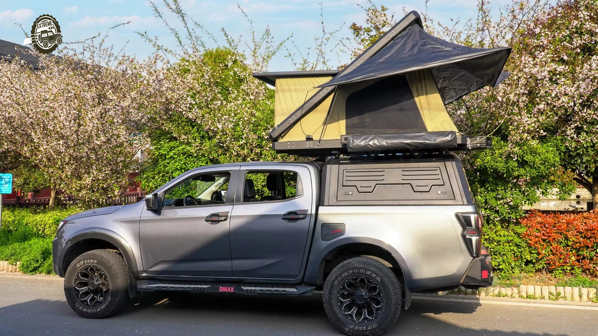 EXTREME Hard Canopy Camper Nissan Titan Roof Top Tent Jeep Gladiator Alu Cover Pickups Truck Pop up Shell 8ft Box Cheyenne