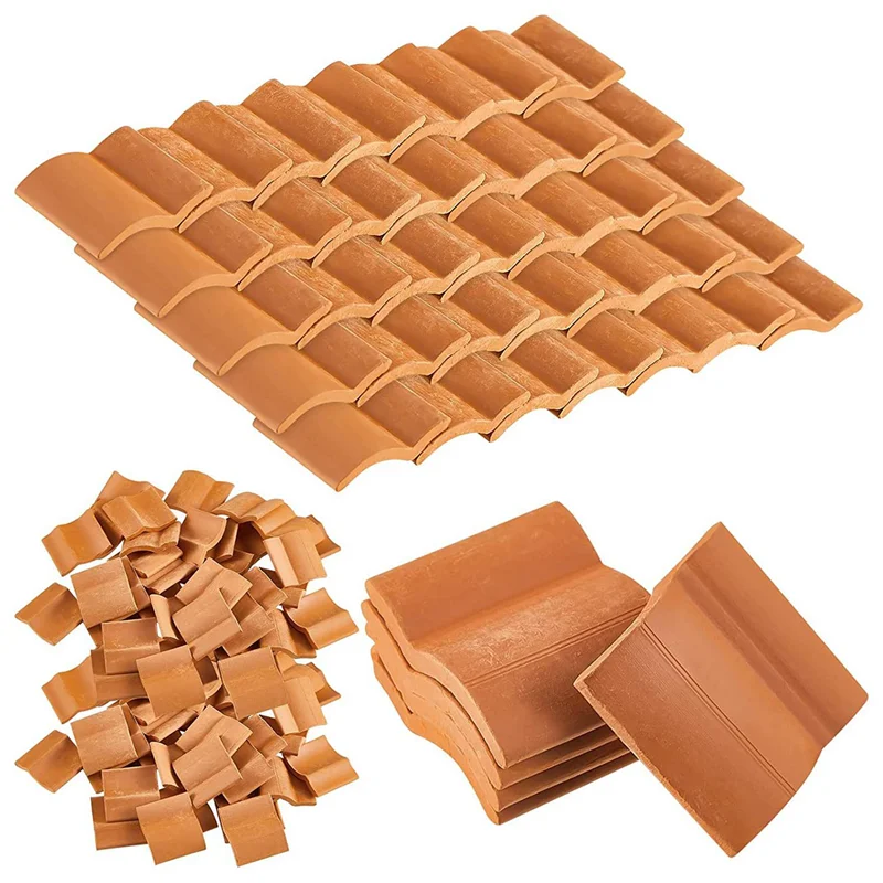 

B05C-400Pcs Roof Tiles Building Set Miniature Tiles Mini Dollhouse Shingles Fake Tile Landscape Kitchen Garden Accessories