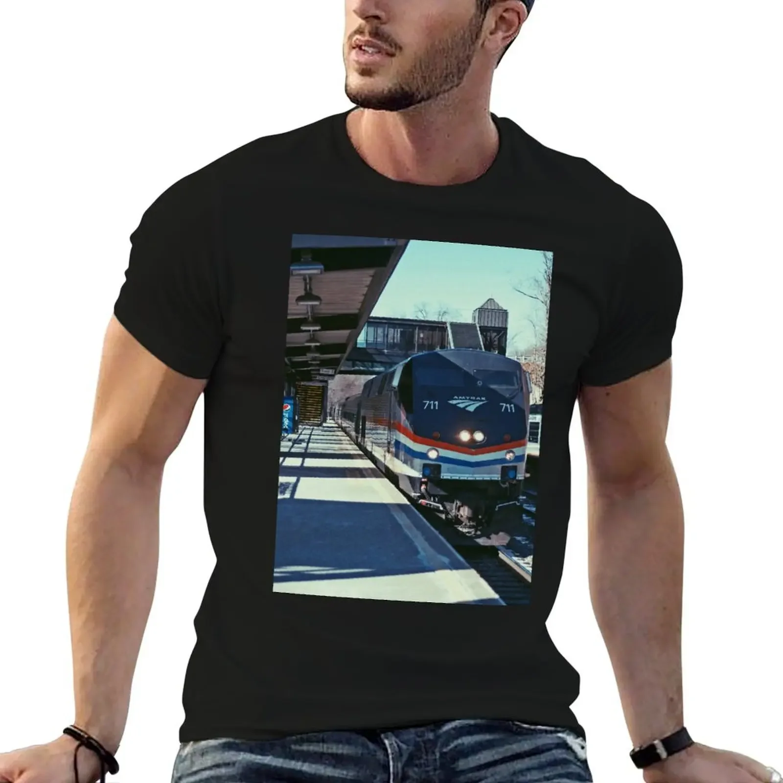 

Upstate NY Train Tracks T-Shirt kawaii clothes cheap stuff t shirt men