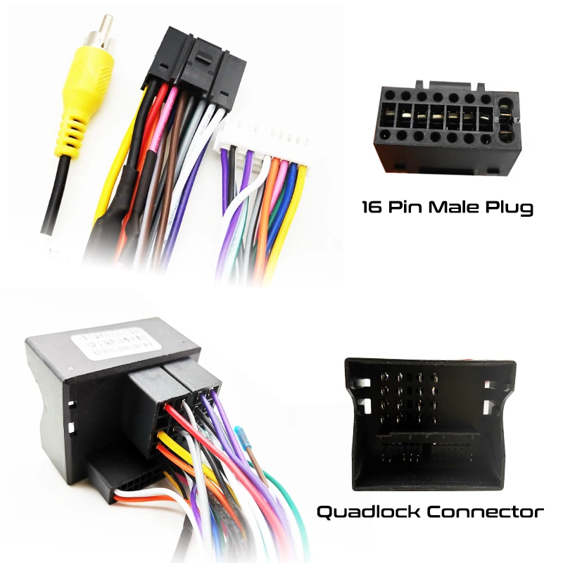 Quadlock Wiring Harness CAN Bus Decoder 16 Pin Plug to Quad Lock Car Android Cable Adapter for Chery Tiggo 7 8 5 4 3 2 Arrizo 5